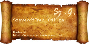 Szeverényi Géza névjegykártya