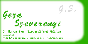 geza szeverenyi business card